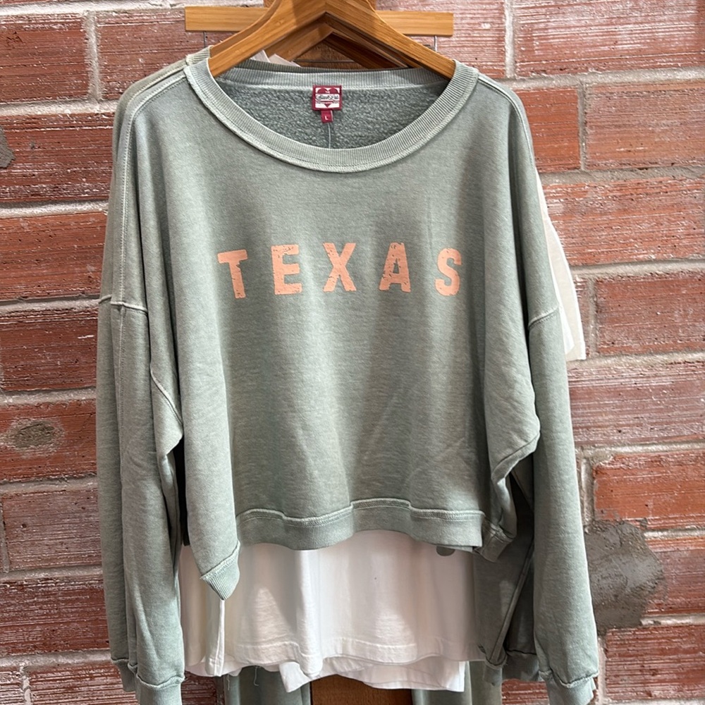 Sage green Texas sweatshirt